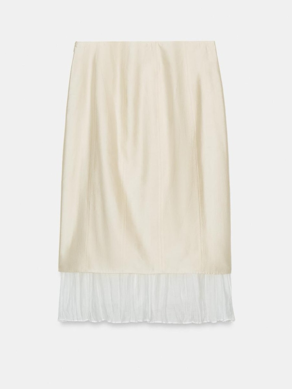 NWT Zara ZW Collection Combination Midi Skirt Ecru S - Picture 10 of 10